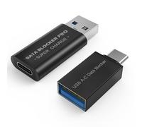 MMOBIEL Bloqueador de Datos USB-C [2 Pack] Difensore da USB a USB-C - Protección Contro il Juice Jacking - Adaptador para Cargar Solamente, Carga Segura - Denegación de Hacking - Negro