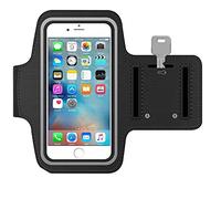 MMOBIEL Brazalete/Pulsera Deportiva Compatible con iPhone 15/14/13/12/11,SE 2020/8/ 7/6(S) - 5.5 Pulgadas (Negra) Resistente al Agua. Hecho de Suave Neopreno Ultra Ligero Tira reflejante