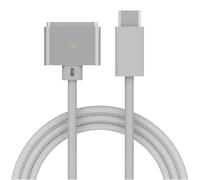 MMOBIEL Cable de Carga USB-C a Magnético 3 2m 140W Carga Rápida Portátil - Cable Cargador para MagSafe 3 Compatible con MacBook Pro/Air - Cordón de Batería Magnética USB Tipo-C - Blanco