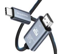 MMOBIEL Cable USB-C a HDMI 2m - 4K@60Hz - Cable Trenzado USB 3.1 Type-C a HDMI - Adaptador Thunderbolt 3 para MacBook Pro/Air, iPhone 16/15, iPad Pro, iMac, Samsung Galaxy, Chromebook y más