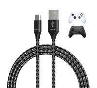 MMOBIEL Cable USB-C Carga Rapida para Xbox 3m USB-A a Tipo-C [2 Pack] Adaptador USB-A Tipo-C Mandos para Xbox 18W 480Mbps - Nylon Trenzado Cable Tipo-C - Accesorios de Juegos - Blanco/Negro