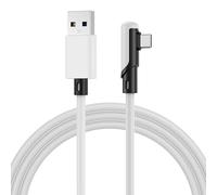 MMOBIEL Cable VR de Enlace USB a USB-C para Meta Quest 3S / 3/2 / Pro, Pico 4 Ultra / 4 y PC/Steam VR Cable Type-C de 90 Grados para Auriculares VR Gaming - Cable de Carga USB 5m - Blanco