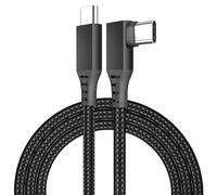MMOBIEL Cable VR de Enlace USB-C a USB-C para Meta Quest 3 / Quest 2 / Pro/Pico 4 y PC/Steam VR Cable Trenzado Nylon Type-C de 90 Grados para Auriculares VR Gaming - 5m Negro