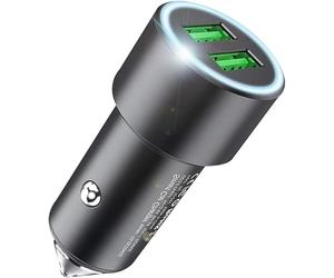 MMOBIEL Carga rápida 3.0 Cargador de Coche Doble Puerto USB Adaptador para el mechero (5V/4.8A/30W) Compatible iPhone 16/15/14/13/12/11, Samsung S25/S24/S23, Xiaomi, OPPO, OnePlus, Sony etc. (Negro)