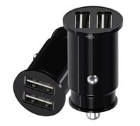 MMOBIEL Cargador de Coche Puerto Dual USB 2.0 [2 Pack] - Mini Adaptador para Encendedor Doble Puerto USB 5V/2.4A/24W para iPhone 17/16/15/14, iPad, Samsung S26/S25/S24/S23, Xiaomi, Huawei etc. - Negro