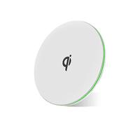 MMOBIEL Cargador Inalámbrico 15W Qi Charger- Inductive Carga Wireless Charger Pad Compatible con Samsung y iPhone Charger - También Compatible con AirPods y Galaxy Buds - Cargador Inalámbrico - Blanco