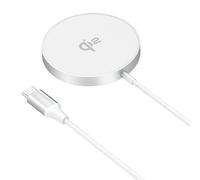 MMOBIEL Cargador Inalámbrico Magnético 15W Qi2 Certificado - Almohadilla de Carga Inalámbrica para MagSafe iPhone y Samsung - Estación Carga para AirPods y Galaxy Buds - Cargador Rápido Qi2 - Blanco