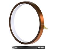 MMOBIEL Cinta Adhesiva (12mm x 30m) - Cinta de Polyimide Resistente al Calor para Sublimación Térmica Adhesiva de Alta Temperatura ESD para HVAC Electrónica Soldadura Impresión 3D etc.