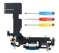 MMOBIEL Conector de Carga Compatible con iPhone 13-6.1 Inch - 2021 - Puerto de Carga - Dock Connector Cable Flex - Audio Jack/Micrófono/Antena Repuesto - Incl Destornilladores - Azul