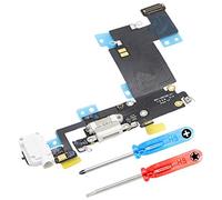 MMOBIEL Conector de Carga Compatible con iPhone 6s Plus 2015 - Puerto de Carga - Dock Connector Cable Flex - Audio Jack/Micrófono/Antena Repuesto - Incl Destornilladores - Blanco