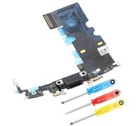 MMOBIEL Conector de Carga Compatible con iPhone 8 Plus 2017 - Puerto de Carga - Dock Connector Cable Flex - Audio Jack/Micrófono/Antena Repuesto - Incl Destornilladores - Negro