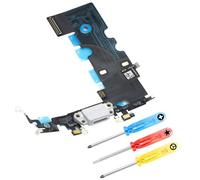 MMOBIEL Conector de Carga Compatible con iPhone 8 Series - Puerto de Carga - Dock Connector Cable Flex - Audio Jack/Micrófono/Antena Repuesto - Incl Destornilladores - Blanco