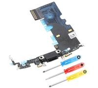 MMOBIEL Conector de Carga Compatible con iPhone 8 Series - Puerto de Carga - Dock Connector Cable Flex - Audio Jack/Micrófono/Antena Repuesto - Incl Destornilladores - Negro