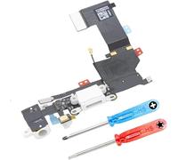 MMOBIEL Conector de Carga Compatible con iPhone SE 2016 - Puerto de Carga - Dock Connector Cable Flex - Audio Jack/Micrófono/Antena Repuesto - Incl Destornilladores - Negro