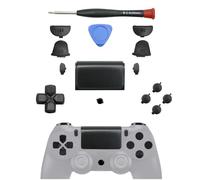 MMOBIEL Conjunto de repuestos Completo para Botones Compatible con mandos Dualshock 4 para PlayStation 4 PS4, PS4 Slim y PS4 Pro, Incluye Destornillador y púa de Apertura Negro Mate