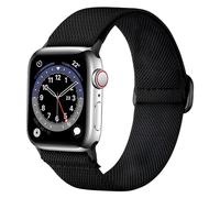 MMOBIEL Correa Elástica Solo Loop Compatible con Apple Watch Band 42mm 44mm 45mm 49mm - Pulsera de Nylon Recambio Correa Compatible con iWatch Ultra / 2 SE, Series 9 8 7 6 5 4 3 2 1 - Negro