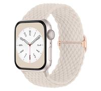 MMOBIEL Correa Trenzada Solo Loop Compatible con Apple Watch Band 42mm 44mm 45mm 49mm - Pulsera Elástica de Recambio Compatible con iWatch Ultra / 2 SE, Series 9 8 7 6 5 4 3 2 1 - Starlight