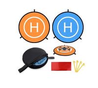 MMOBIEL Drone Landing Pad Impermeable 55 cm, Doble Cara Naranja/Azul para Drones RC, helicópteros dji Mavic Mini 2 / Zoom/Air Fly 2 / Phantom/FPV/Inspire. Incluye Cinta Reflectante y Clavijas