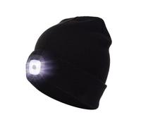 MMOBIEL Gorro con Luz LED - Linterna Frontal USB Recargable Unisex - Gorro Linterna de Punto Suave y cálido - Negro