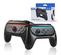 MMOBIEL Grips para Nintendo Switch 2 Pack de 2 Empuñaduras Ergonómicas Antideslizantes para Joy-Con Mandos - Mayor Comodidad, Agarre y Control de Precisión - Fácil de Colocar - Negro
