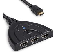 MMOBIEL HDMI Switch 3 Puertos, Hub Splitter Divisor con 50 cm de Cable: 1080p 3D HD TV PS3/PS4 Xbox 360 hasta 2,5Gbps
