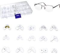 MMOBIEL Juego de 150 pares de lentes transparentes para reparación de gafas, almohadillas de soporte de nariz para gafas de sol, 15 formas diferentes