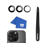 MMOBIEL Recambio de Cristal de Cámara Trasera Compatible con iPhone 16/16 Plus - Cristal de Cámara Trasera - Adhesivo, Pinza y Paño Preinstalados