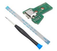 MMOBIEL Reemplazo del Puerto de Carga para el Controlador de PlayStation PS4 Modelo Dualshock 4: JDS-050 /JDS-055 Cable Flexible de 12 Pines con Incl. (+) Destornillador