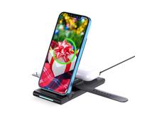 MMOBIEL Soporte de Carga Inalámbrica Compatible con iPhone, Apple Watch y AirPods - Cargador Rápido Inalámbrico Plegable 3 en 1 Estación de Carga Eléctrica - Soporte para Teléfono - Negro