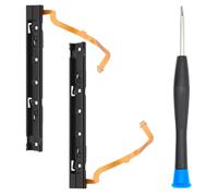 MMOBIEL Soporte de Metal para Carril de Deslizamiento Lado Derecho e Izquierdo 2 pzas. Compatible con la Consola Nintendo Switch. Incluye Destornillador de Tres Puntas