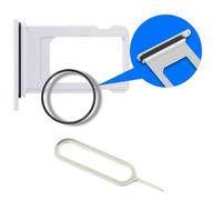 MMOBIEL Soporte de ranura para tarjeta SIM de repuesto compatible con iPhone 11 2019, incluye junta de goma y pin SIM, color blanco