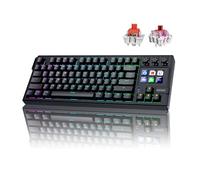 MMOBIEL Teclado Mecánico para Stream Deck Teclado QWERTY RGB Hot-Swappable con 6 Teclas Macro LCD Programables y 3 Diales de Control para OBS, Streaming, Edición de Video - para Windows/macOS
