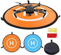 Drone Landing Pad 75 cm, doble cara naranja / azul para drones RC, helicópteros