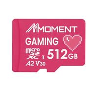 MMOMENT Tarjeta de memoria para juegos de 512 GB, tarjeta micro SDXC, A2, UHS-I, U3, V30, Class10, hasta 160 MB/s de lectura y velocidad de escritura de 120 MB/s (MM23 PRO)