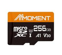 MMOMENT Tarjeta Micro SDXC, A1, UHS-I, U3, Clase 10, Velocidad de lectura de hasta 100 MB/s, Velocidad de escritura de hasta 70 MB/s, Adaptador SD incluido (256 GB, Naranja de alta velocidad,A1, V30)