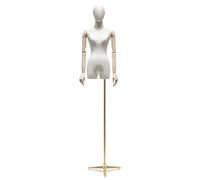 MMOU Maniqui Mujer Busto con Cabeza Emparejado con Una Delicada Clavícula, USA Metal para Construir La Base, Maniquí Costura para Ropa, Vestidos, Joyas, Exhibición de Costura (Size : Gold Tripod)