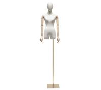 MMOU Maniqui Mujer Busto con Cabeza Emparejado con Una Delicada Clavícula, USA Metal para Construir La Base, Maniquí Costura para Ropa, Vestidos, Joyas, Exhibición de Costura (Size : Gold Rectangle)