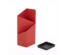 MMOU Paragüero De Metal para Bastón Cubo De Almacenamiento Independiente Cuadrado con Bandeja De Goteo Extraíble Diseño Minimalista Moderno (Color : Red)