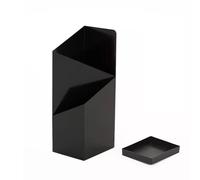 MMOU Paragüero De Metal para Bastón Cubo De Almacenamiento Independiente Cuadrado con Bandeja De Goteo Extraíble Diseño Minimalista Moderno (Color : Black)