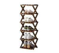 MMOU Zapatero Estrecho Madera Zapatero Vertical de 10 Niveles, Mueble Recibidor Zapatero, para Puerta de Entrada, Espacio Pequeño, 26 x 26 x 159 cm (Color : Brown, Size : 26 * 26 * 88)