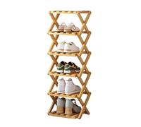 MMOU Zapatero Estrecho Madera Zapatero Vertical de 10 Niveles, Mueble Recibidor Zapatero, para Puerta de Entrada, Espacio Pequeño, 26 x 26 x 159 cm (Color : Wood Color, Size : 26 * 26 * 88)