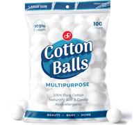 MMSD 100 Cotton Balls, 100% Pure Cotton for Nail Polish and Make-Up Removal, Applying Oil Lotion or Powder, Perfect for Multi-Purpose Use, Soft and Absorbent (100 Count)