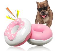 MMSGA Juguetes con Donuts Sonido para Perros，Mordedor Perro Grande，Juguetes Perro Resistentes，Juguetes Interiores y Exteriores Caninos Grandes y Medianos para Masticadores Agresivos (Rosa)