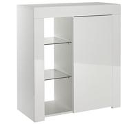 MMT Furniture Designs Ltd - Aparadores modernos para bufet con luces LED, color blanco con acabado mate, Blanco, Small