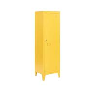 MMT Furniture Designs Ltd Armario metálico para muebles en naranja, amarillo, azul, blanco, gris, armario de almacenamiento con cerradura, armario de limpieza delgado de una puerta