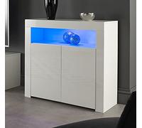 MMT Furniture Designs Ltd SIb02White Aparador, Madera de ingeniería, Blanco, 90 x 35 x 83cm w x d x h