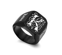 MMXX Anillo Sello Personalizados para Hombre Mujere Anillos de Acero Inoxidable con Iniciales Grabadas Nombre Fecha Regalo Personalizado para Padre Esposo Paquete con Ajustadores de Tamaño (A2#14)