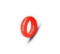 MMXX Anillos de Silicona 8MM/6MM Personalizados para Hombre Anillo Boda de Silicona con Grabado Personalizado Varios Estilos de Anillos Goma para Exteriores/Gimnasios/Regalos(8mm Rojo #7)
