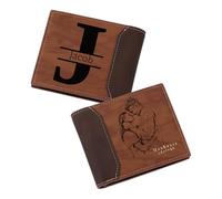 MMXX Cartera Piel Hombre Personalizada Cartera Hombre con Monedero Imágenes y Textos Grabados Personalizados Regalos para Papá Abuelo Esposo Novio -A2