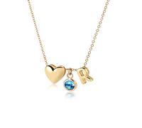 MMXX Collar de Inicial y Piedra de Nacimiento Personalizado con Corazón Colgante de Latón Chapado en Oro 14K Collares Corazón Inicial para Mujer Regalo para Madre Hermana Esposa A3